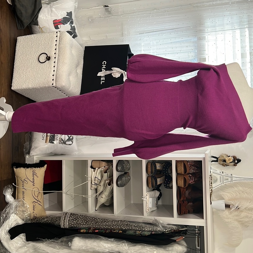 Purple midi sweater dress size M